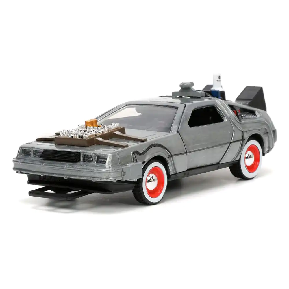 Powrót do Przyszłości III Hollywood Rides Diecast Model 1/32 DeLorean Wehikuł Czasu Free Rolling zdjęcie produktu