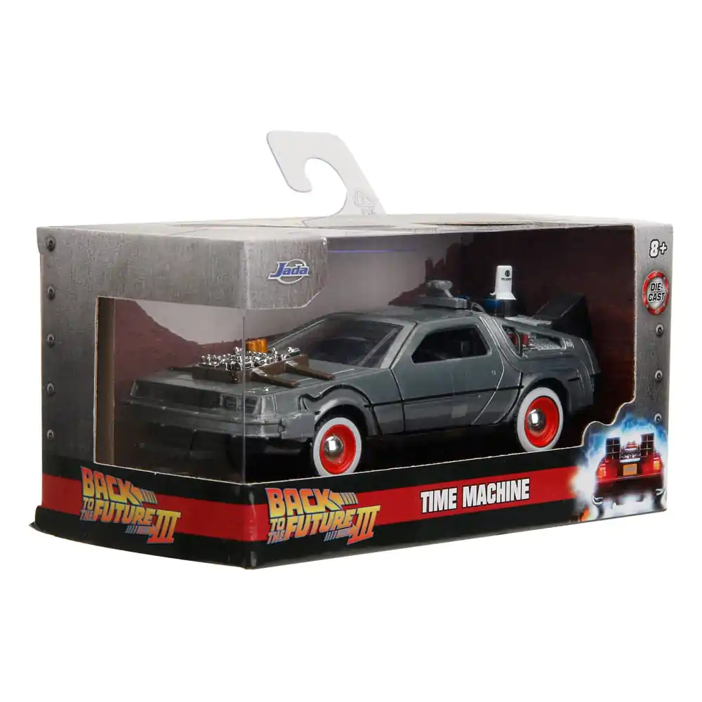 Powrót do Przyszłości III Hollywood Rides Diecast Model 1/32 DeLorean Wehikuł Czasu Free Rolling zdjęcie produktu