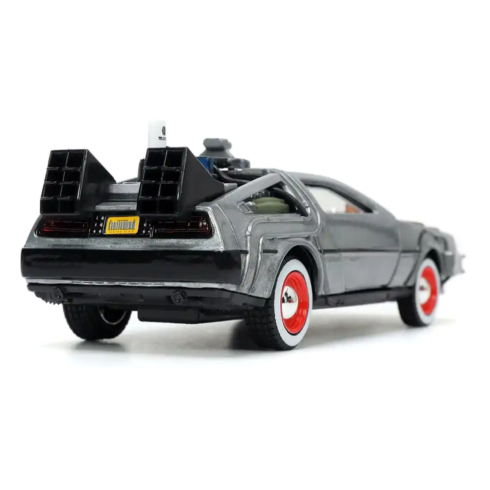 Powrót do Przyszłości III Hollywood Rides Diecast Model 1/32 DeLorean Wehikuł Czasu Free Rolling zdjęcie produktu