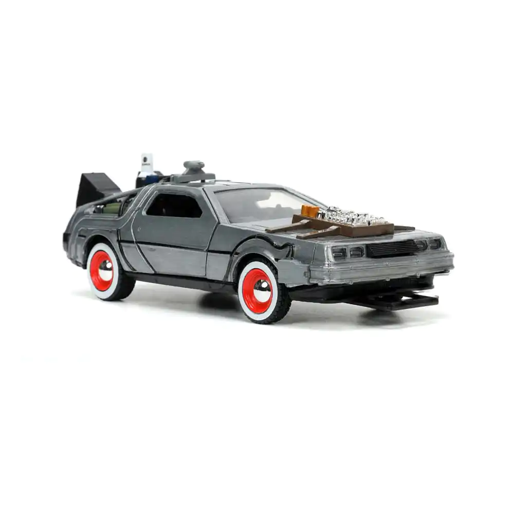 Powrót do Przyszłości III Hollywood Rides Diecast Model 1/32 DeLorean Wehikuł Czasu Free Rolling zdjęcie produktu