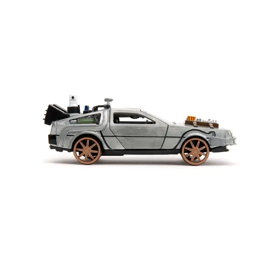 Powrót do przyszłości III Hollywood Rides Diecast Model 1/32 DeLorean Wehikuł Czasu Koła Kolejowe zdjęcie produktu