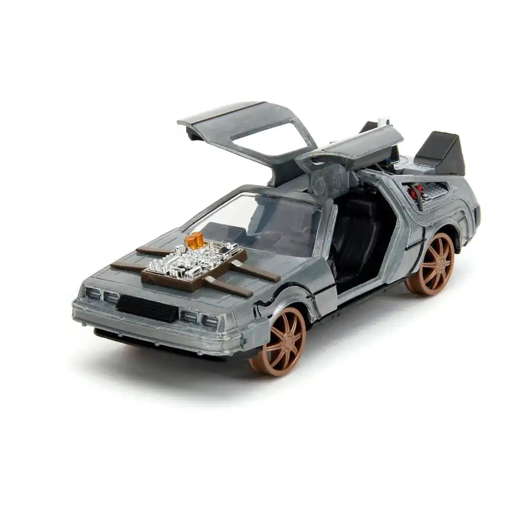 Powrót do przyszłości III Hollywood Rides Diecast Model 1/32 DeLorean Wehikuł Czasu Koła Kolejowe zdjęcie produktu