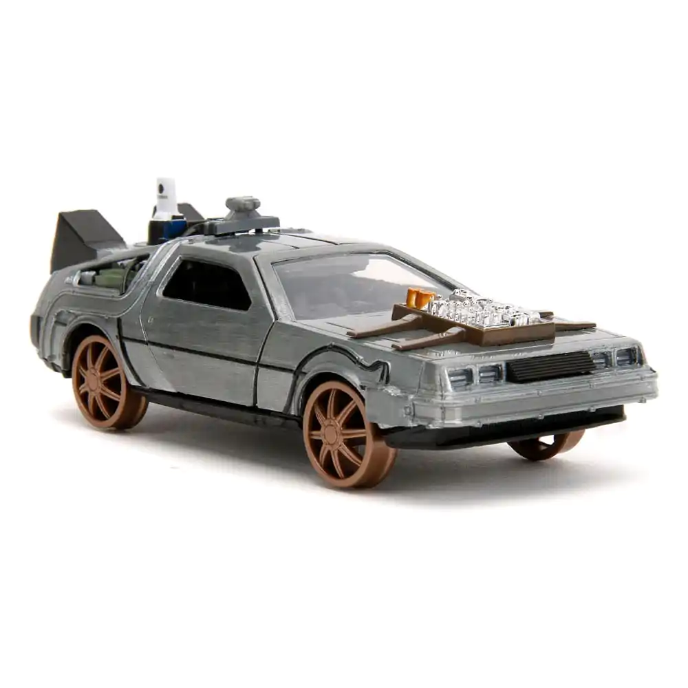 Powrót do przyszłości III Hollywood Rides Diecast Model 1/32 DeLorean Wehikuł Czasu Koła Kolejowe zdjęcie produktu