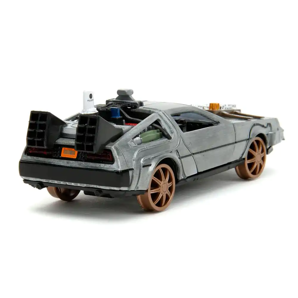 Powrót do przyszłości III Hollywood Rides Diecast Model 1/32 DeLorean Wehikuł Czasu Koła Kolejowe zdjęcie produktu