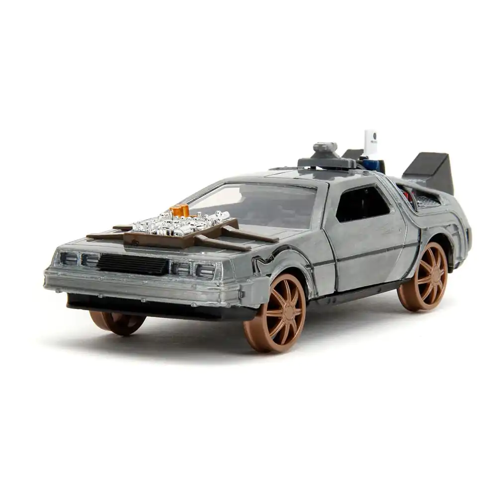 Powrót do przyszłości III Hollywood Rides Diecast Model 1/32 DeLorean Wehikuł Czasu Koła Kolejowe zdjęcie produktu