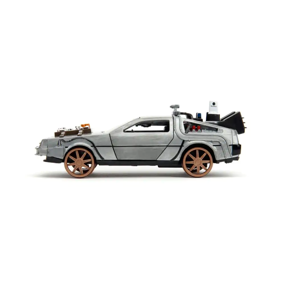 Powrót do przyszłości III Hollywood Rides Diecast Model 1/32 DeLorean Wehikuł Czasu Koła Kolejowe zdjęcie produktu