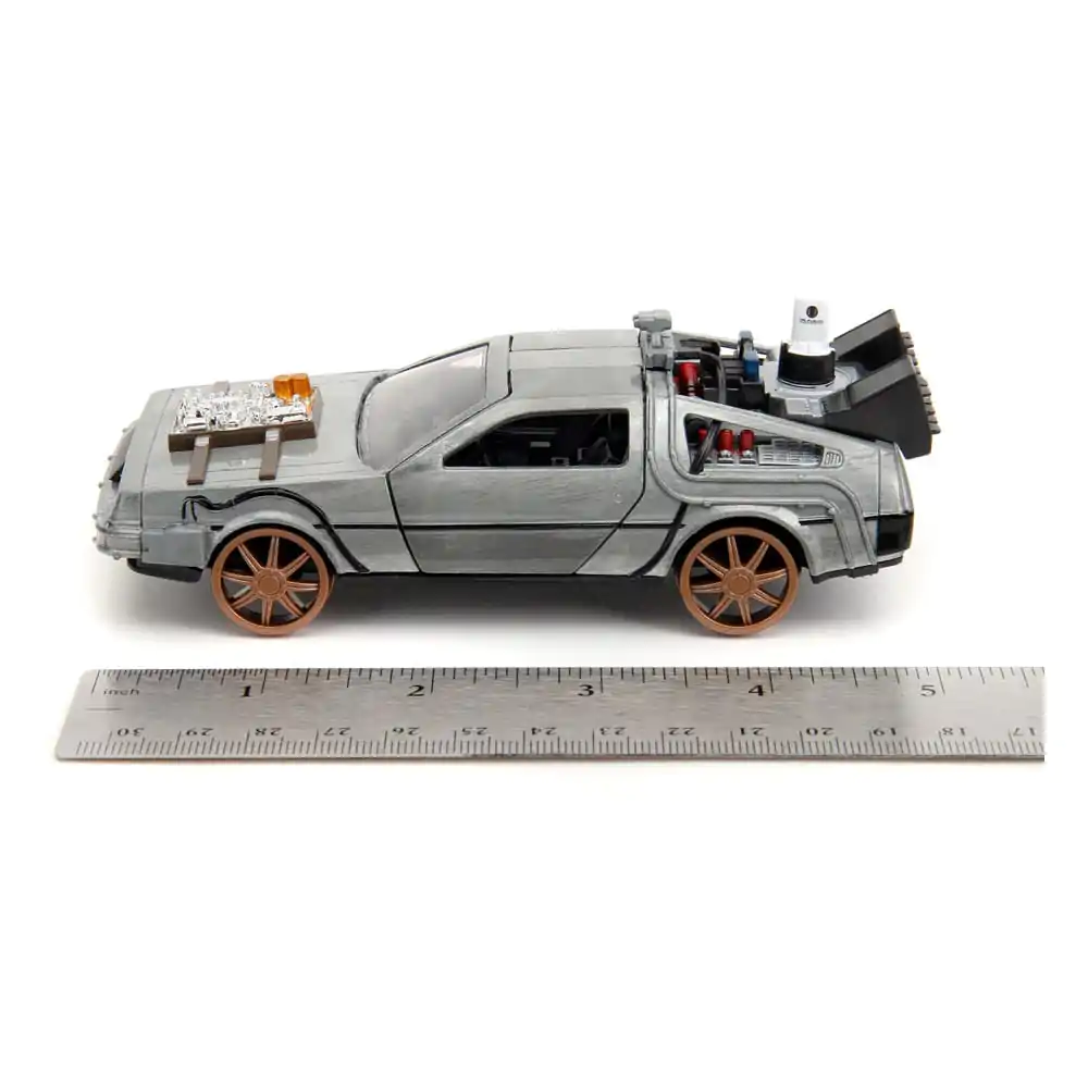 Powrót do przyszłości III Hollywood Rides Diecast Model 1/32 DeLorean Wehikuł Czasu Koła Kolejowe zdjęcie produktu