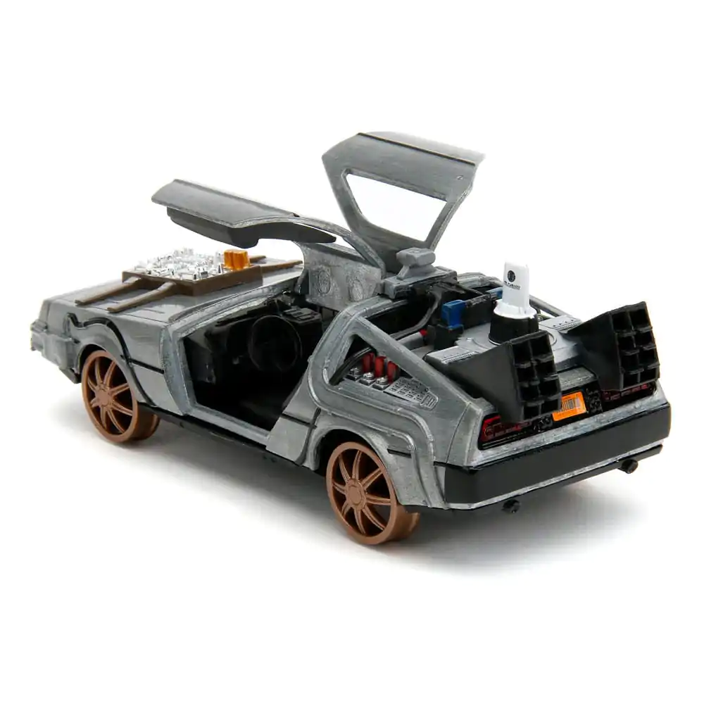 Powrót do przyszłości III Hollywood Rides Diecast Model 1/32 DeLorean Wehikuł Czasu Koła Kolejowe zdjęcie produktu