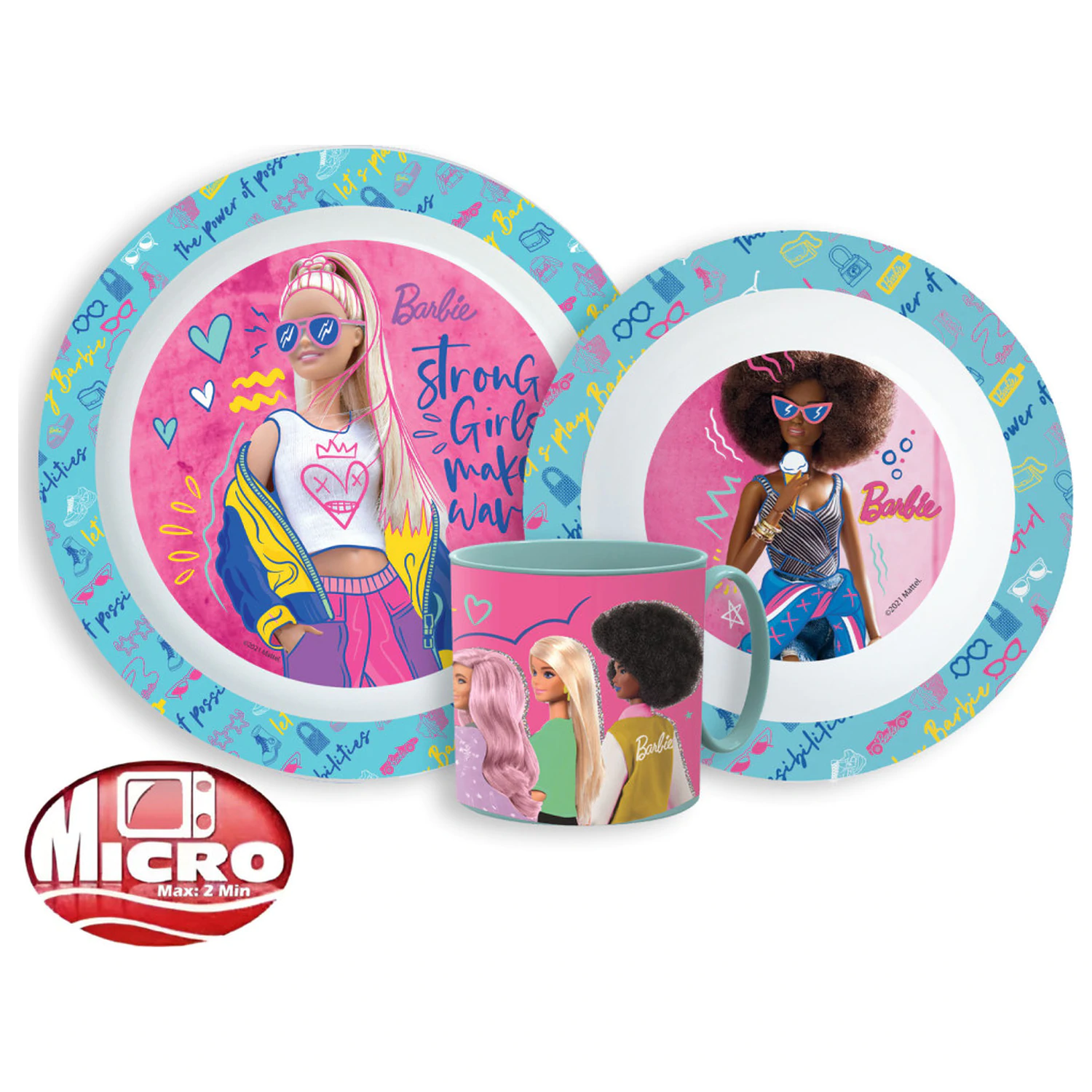 Barbie Stylowy zestaw obiadowy, micro plastikowy zestaw z kubkiem zdjęcie produktu