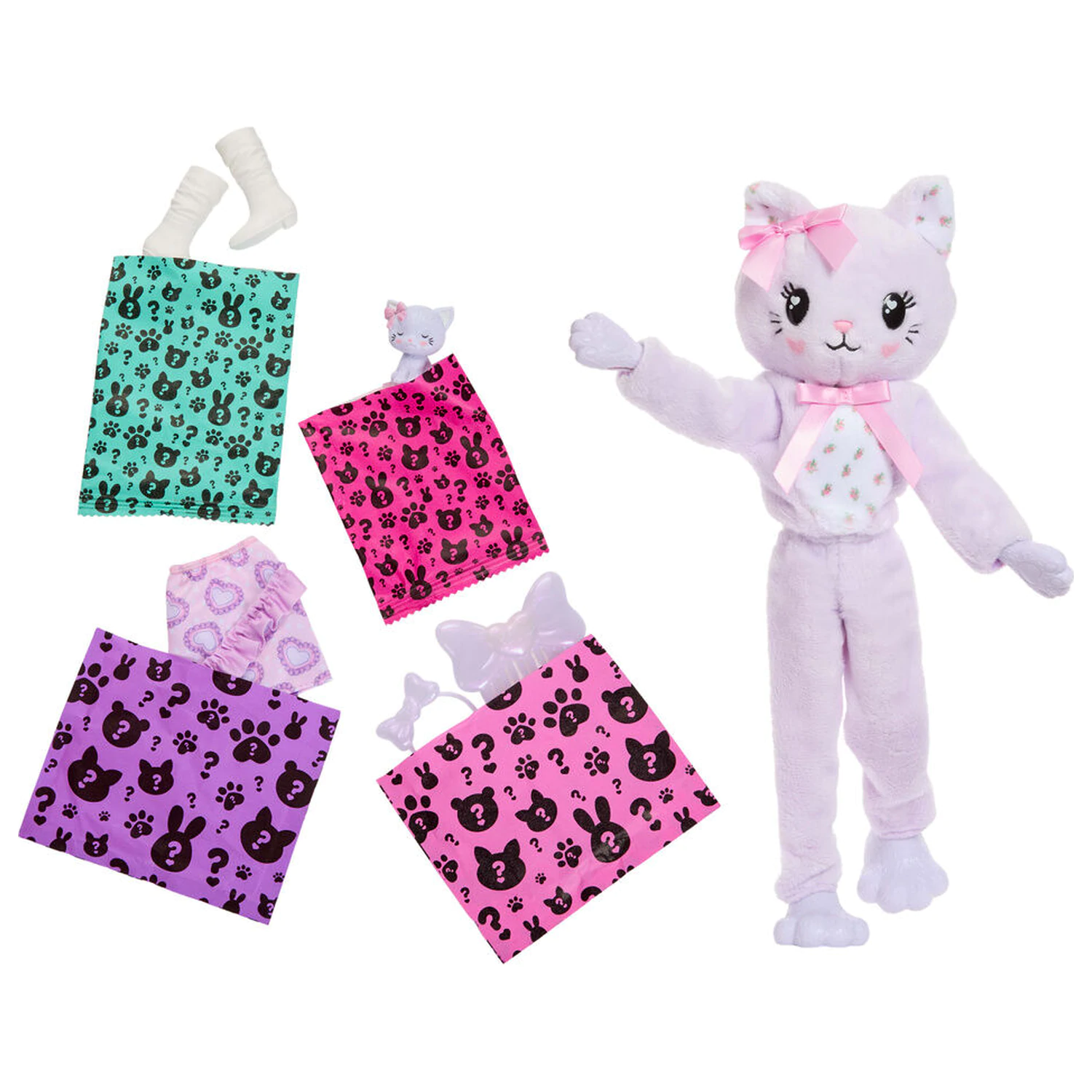 Barbie Sweet Ties Cutie Reveal Lilac Kitten lalka zdjęcie produktu