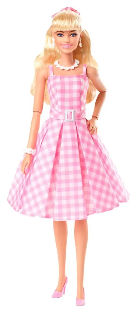 Lalka Barbie z filmu Barbie w różowej sukience w kratkę gingham [USZKODZONE OPAKOWANIE] zdjęcie produktu