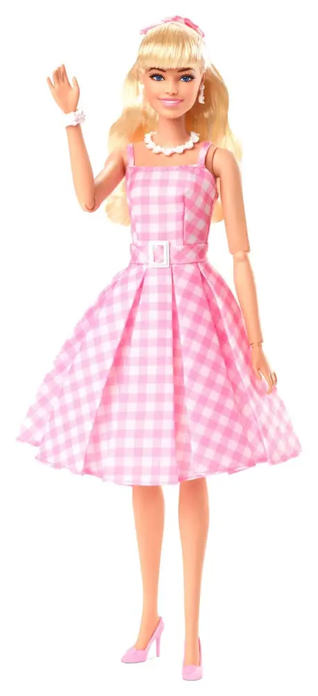 Lalka Barbie z filmu Barbie w różowej sukience w kratkę gingham [USZKODZONE OPAKOWANIE] zdjęcie produktu