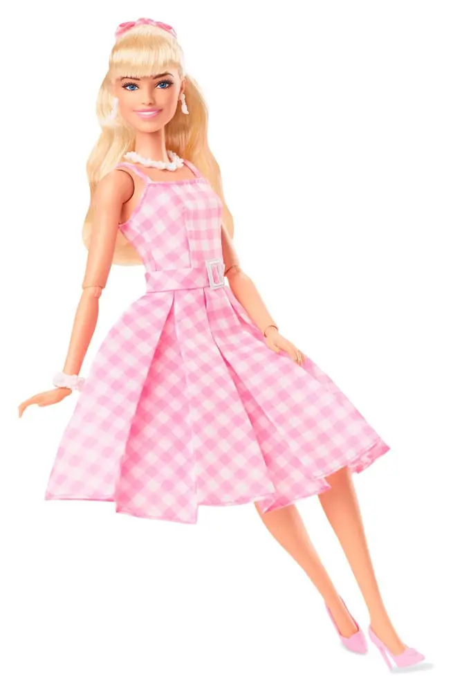 Lalka Barbie z filmu Barbie w różowej sukience w kratkę gingham [USZKODZONE OPAKOWANIE] zdjęcie produktu