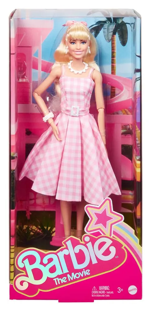 Lalka Barbie z filmu Barbie w różowej sukience w kratkę gingham [USZKODZONE OPAKOWANIE] zdjęcie produktu