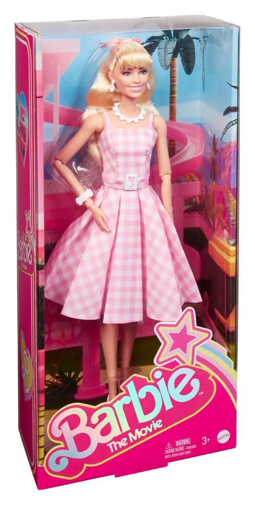 Lalka Barbie z filmu Barbie w różowej sukience w kratkę gingham [USZKODZONE OPAKOWANIE] zdjęcie produktu