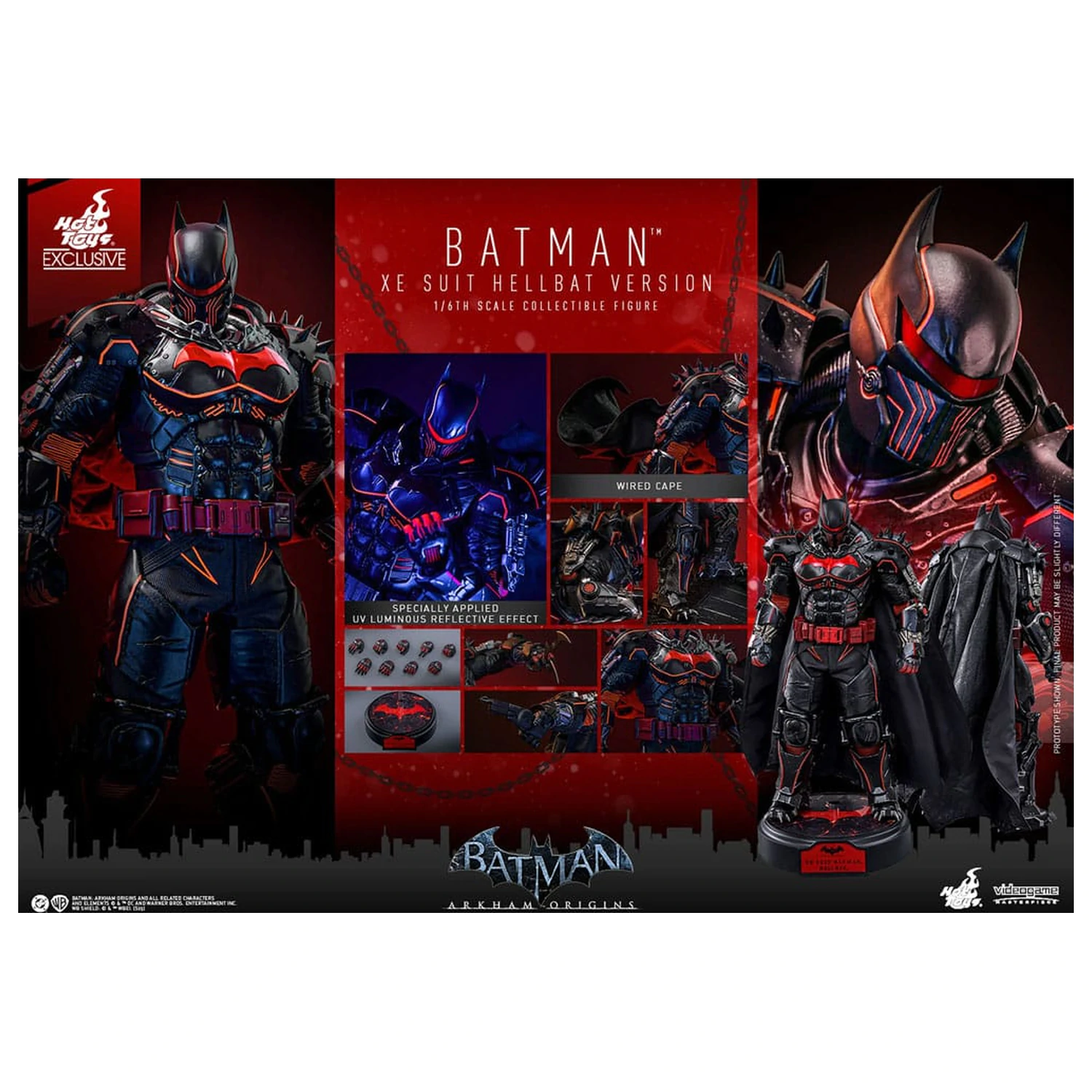 Batman Arkham Origins Videogame Masterpiece Action Figure 1/6 XE Suit Hellbat Version 33 cm zdjęcie produktu
