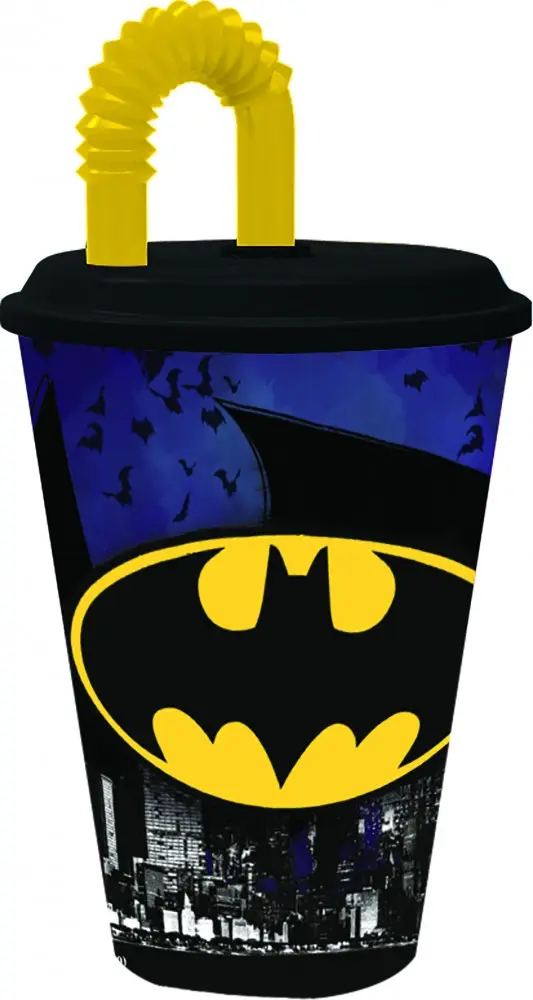 Kubek ze słomką Batman, plastikowy 430 ml zdjęcie produktu