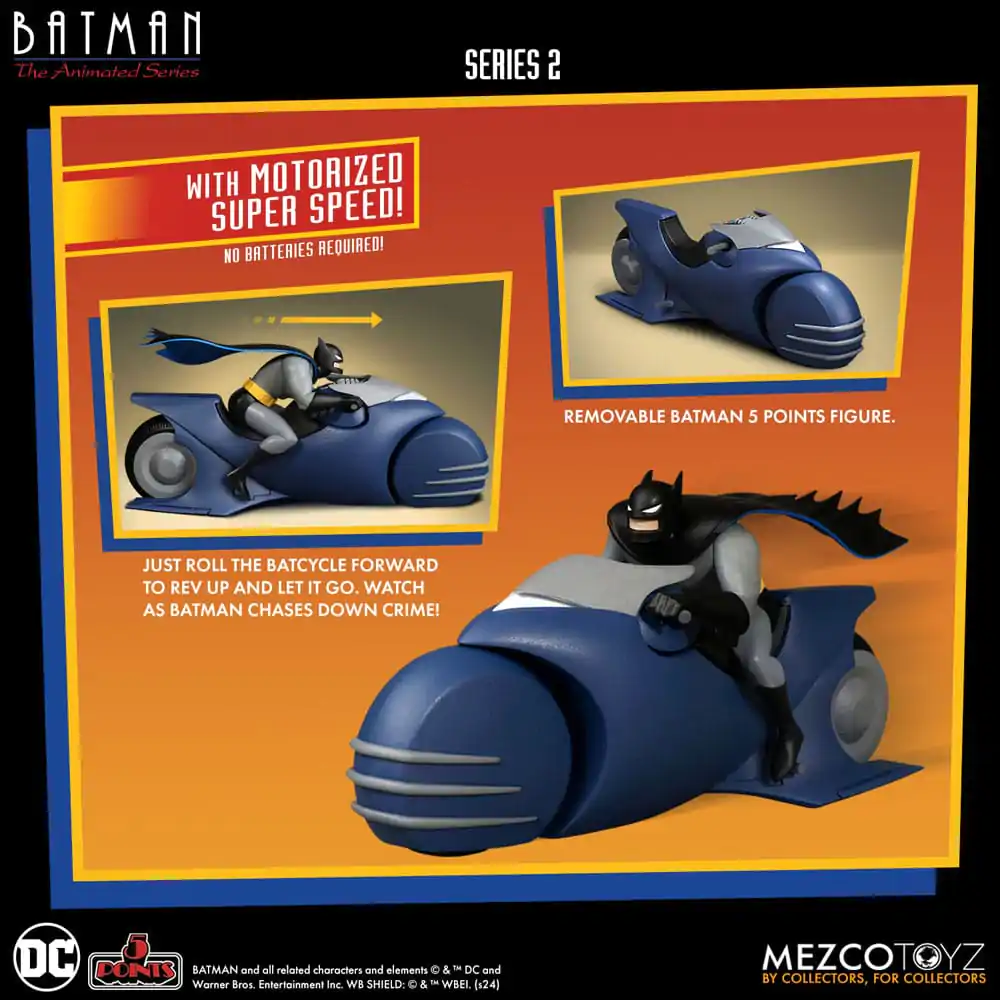 Batman the Animated Series 2 5 Points Figurka Akcji Batman & Batcycle 10 cm zdjęcie produktu