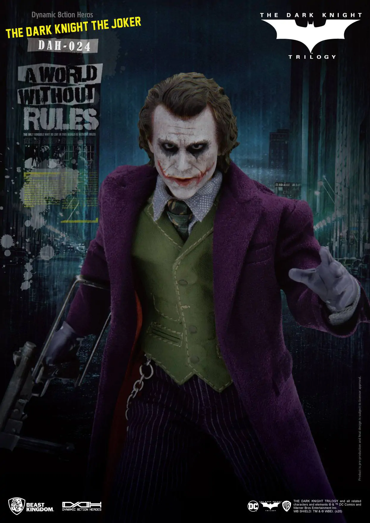 Batman The Dark Knight Dynamic 8ction Heroes Figurka Akcji 1/9 Joker 21 cm zdjęcie produktu