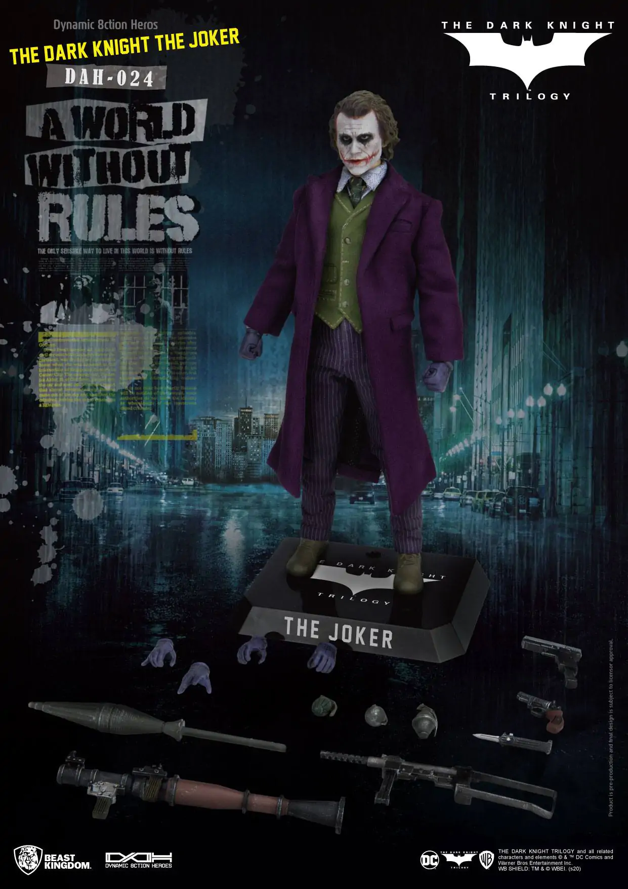 Batman The Dark Knight Dynamic 8ction Heroes Figurka Akcji 1/9 Joker 21 cm zdjęcie produktu