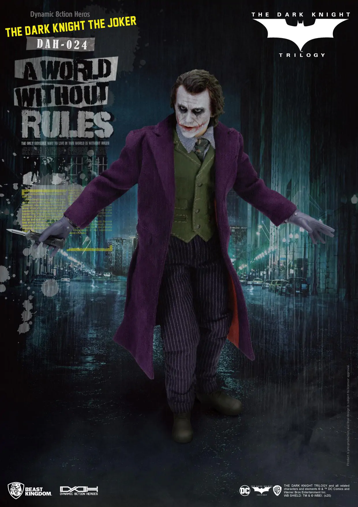 Batman The Dark Knight Dynamic 8ction Heroes Figurka Akcji 1/9 Joker 21 cm zdjęcie produktu