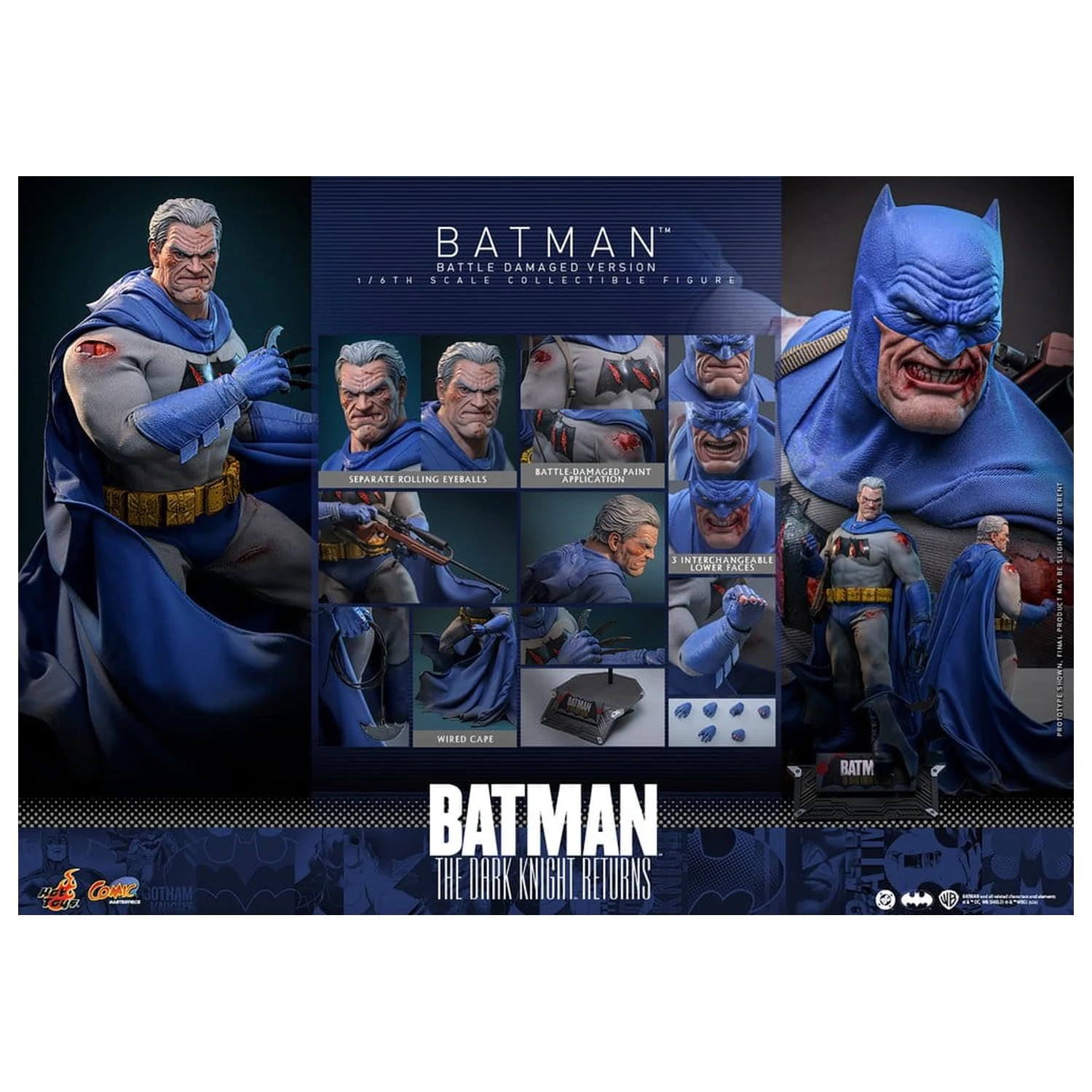 Batman: The Dark Knight Returns Comic Masterpiece figurka akcji 1/6 Batman (wersja uszkodzona w walce) 32 cm zdjęcie produktu