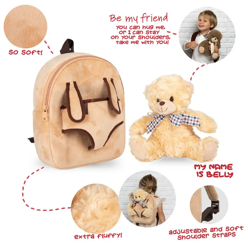 Plecak Bear Belly z pluszową zabawką 26 cm zdjęcie produktu