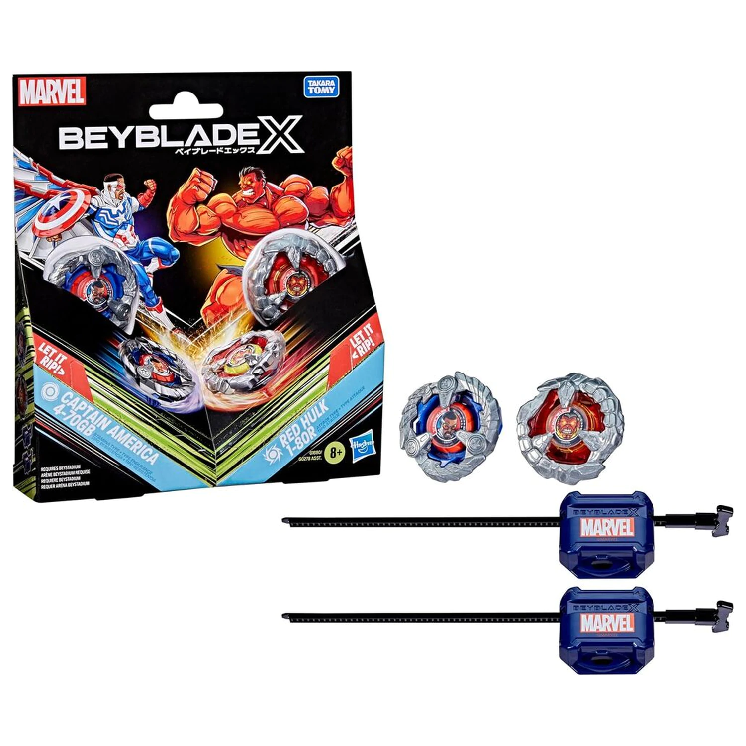 Beyblade X Captain America 4-70GB i Red Hulk 1-80R zestaw gra zdjęcie produktu