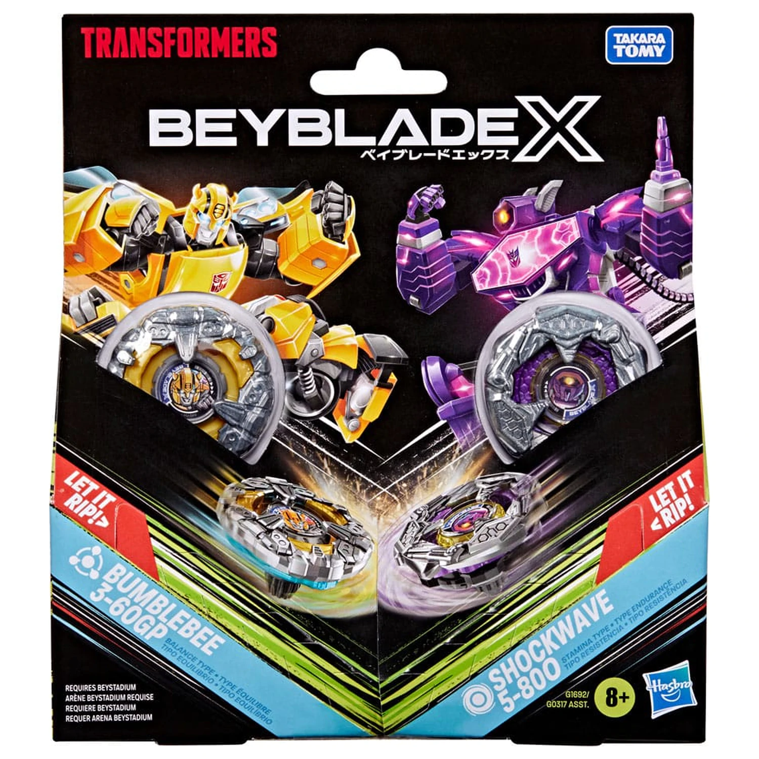 Beyblade X and Transformers Collab Bumblebee 3-60GP vs. Shockwave 5-80O zdjęcie produktu