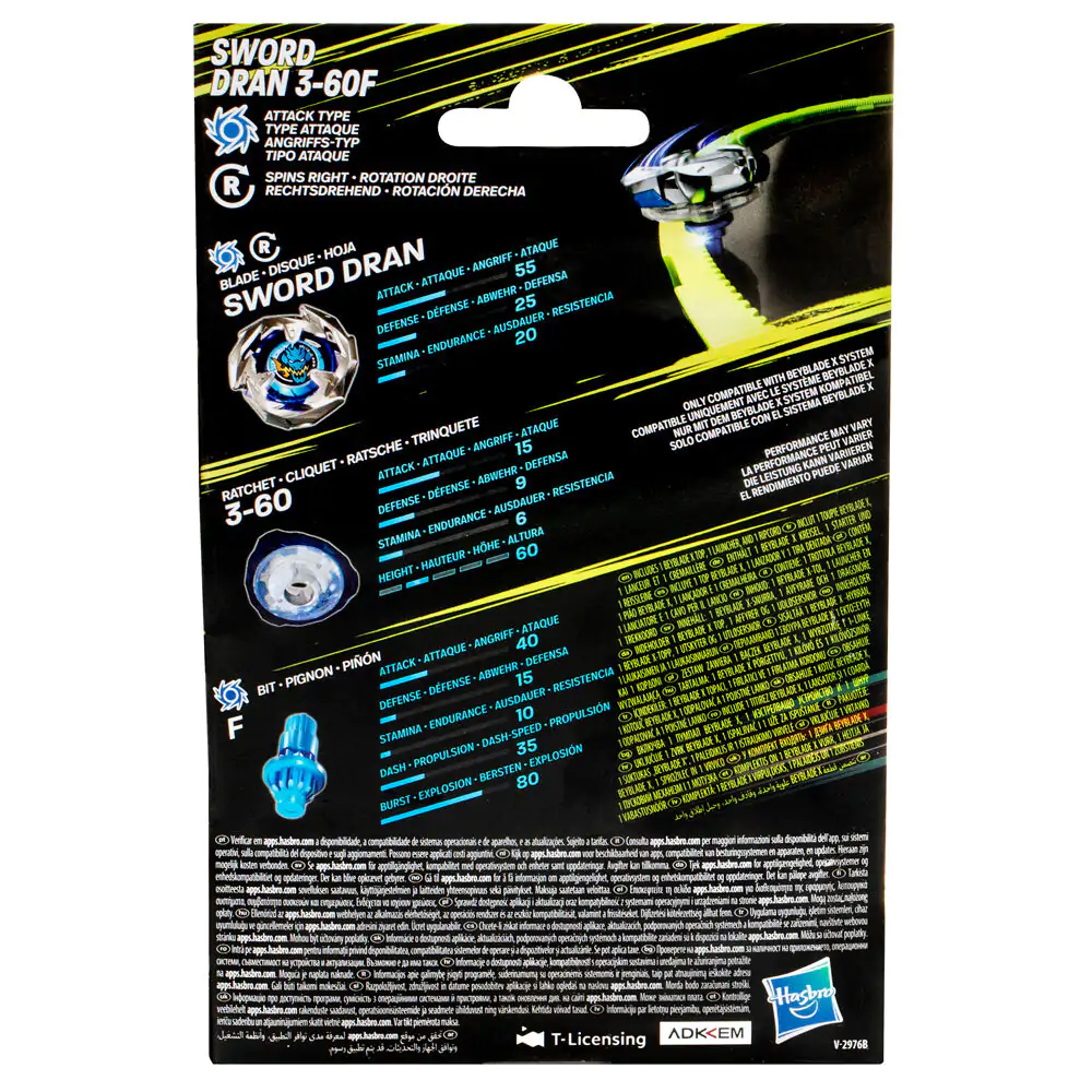 BeybladeX Sword Dran 3-60F gra zdjęcie produktu