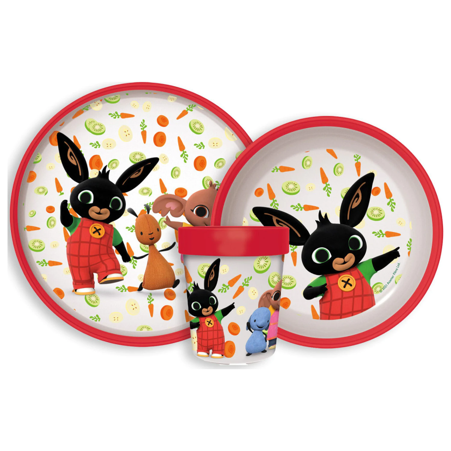 Bing Happy Carrots antypoślizgowy zestaw naczyń obiadowych, zestaw micro plastic zdjęcie produktu