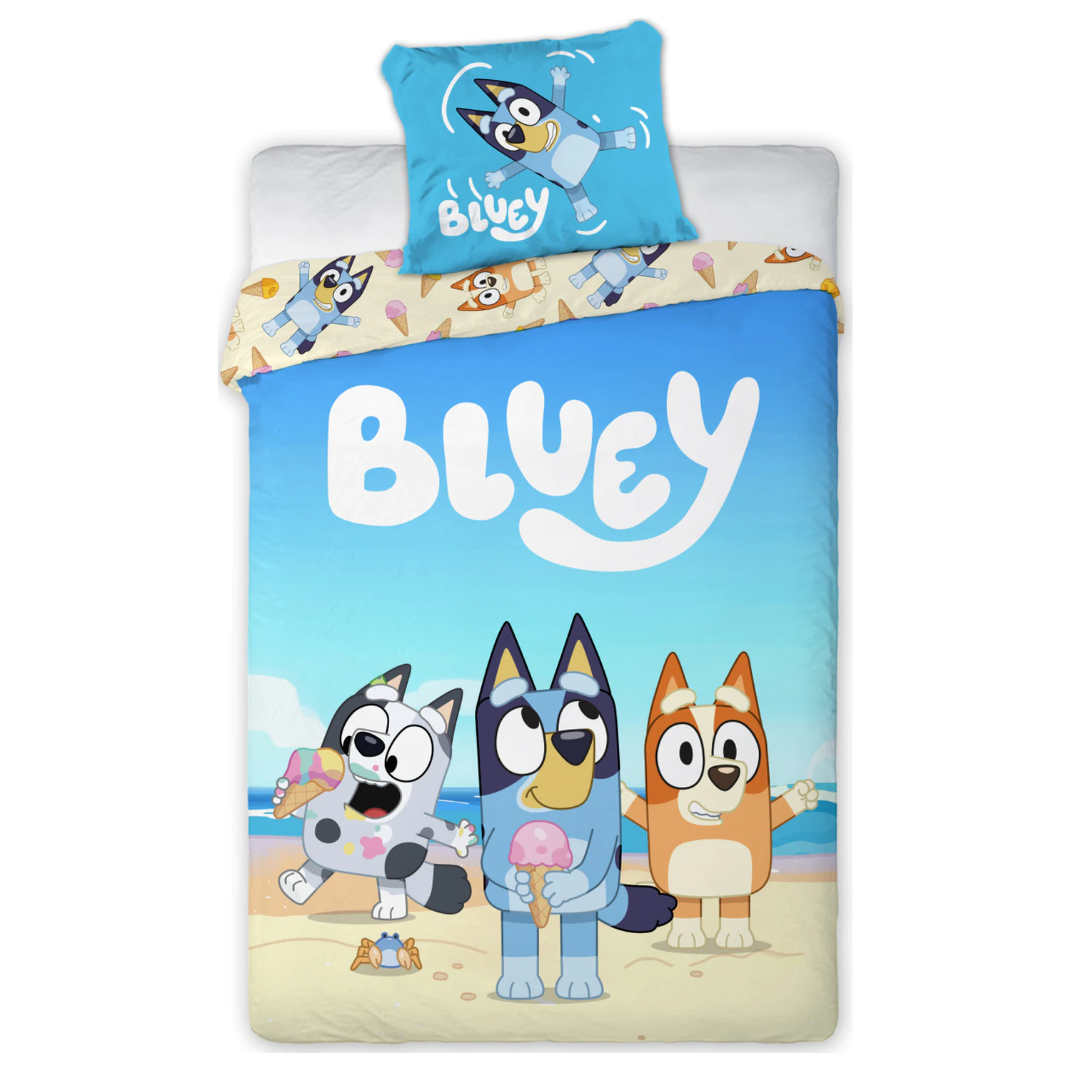 Bluey Beach Day poszwa na kołdrę dla dzieci zdjęcie produktu
