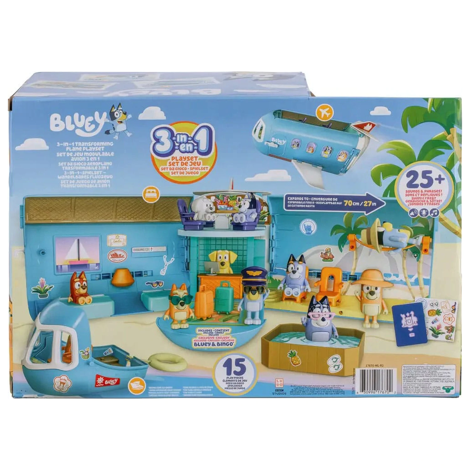 Bluey Mini Figurka Zestaw do Zabawy Bluey Holiday Zestaw 3w1 zdjęcie produktu