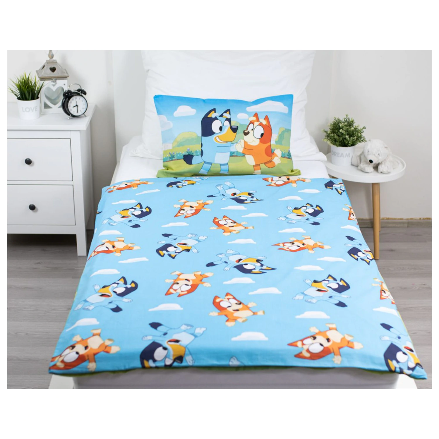 Bluey Happy Family Zestaw Poszewek na Kołdrę dla Dzieci w wieku Przedszkolnym zdjęcie produktu