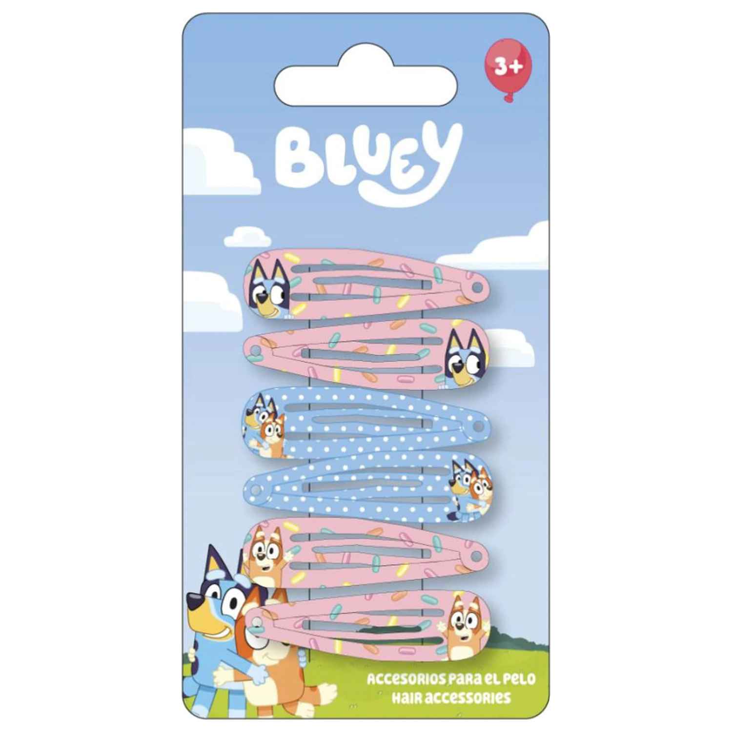 Bluey Zestaw spinek do włosów w kształcie serca, 6 sztuk zdjęcie produktu