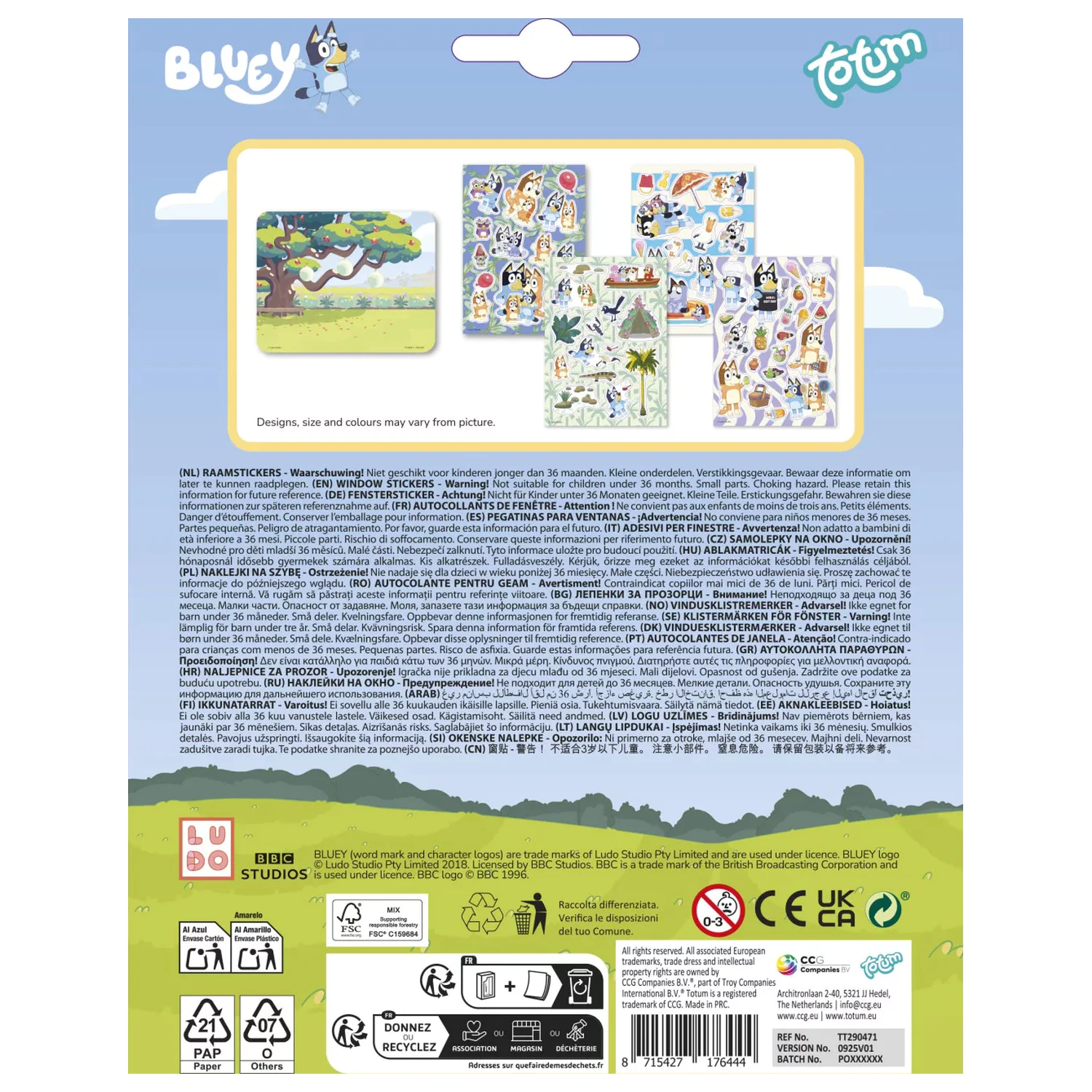 Bluey Zestaw letnich naklejek na okno zdjęcie produktu