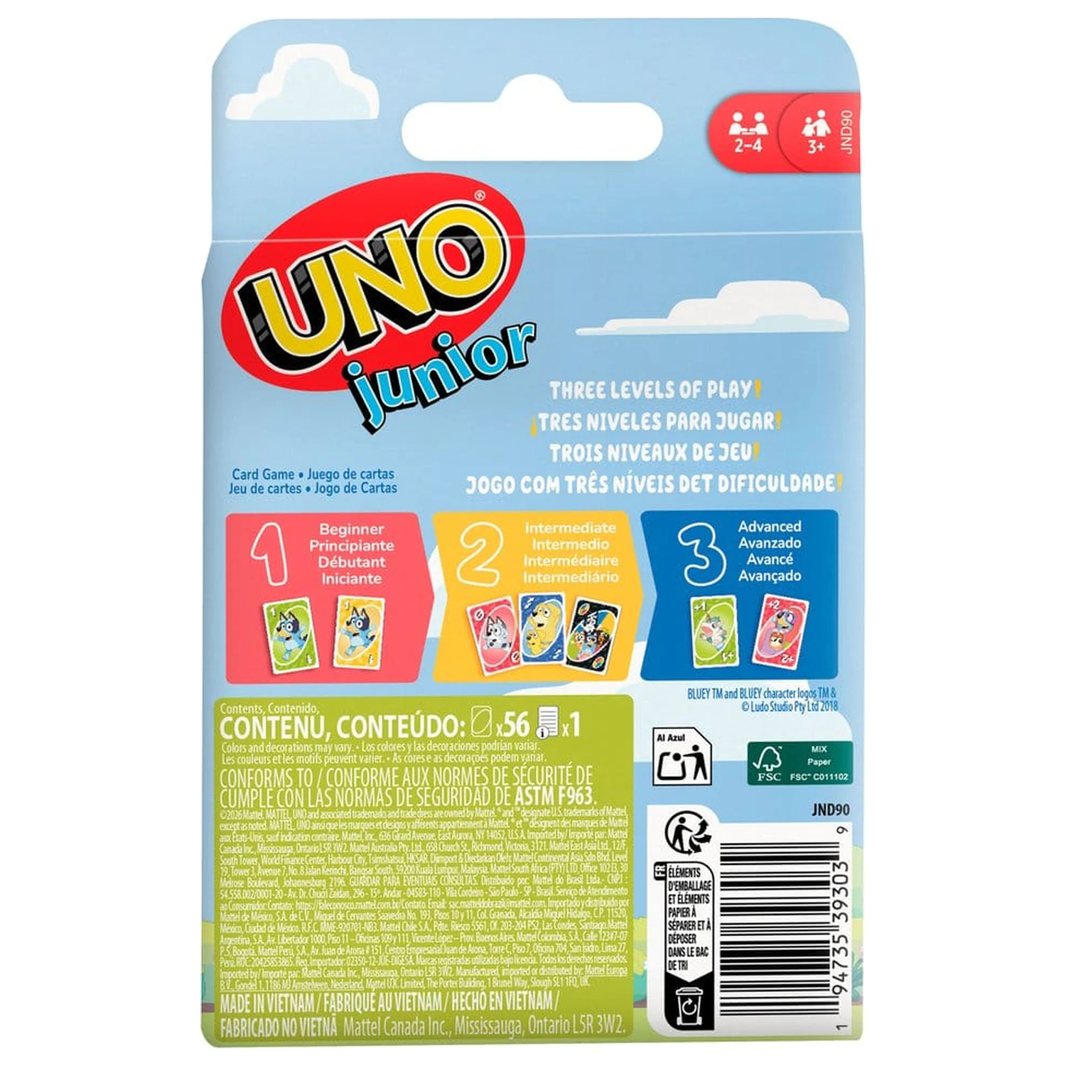 Bluey UNO Junior Gra Karciana zdjęcie produktu