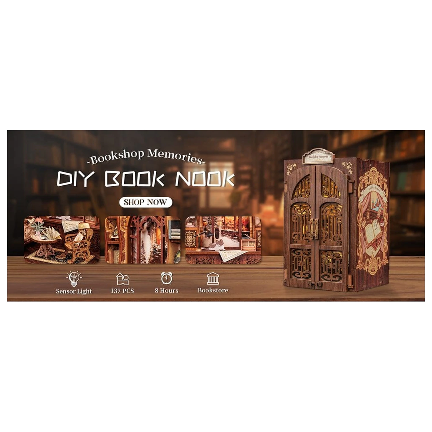 Book Nook Bookshop Memories 17 x 10 cm zdjęcie produktu