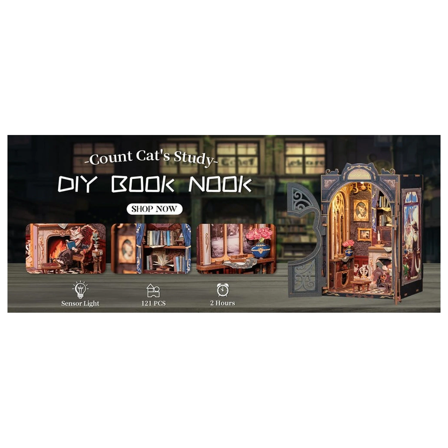 Book Nook gabinet Kota Hrabiego 17 x 12 cm zdjęcie produktu