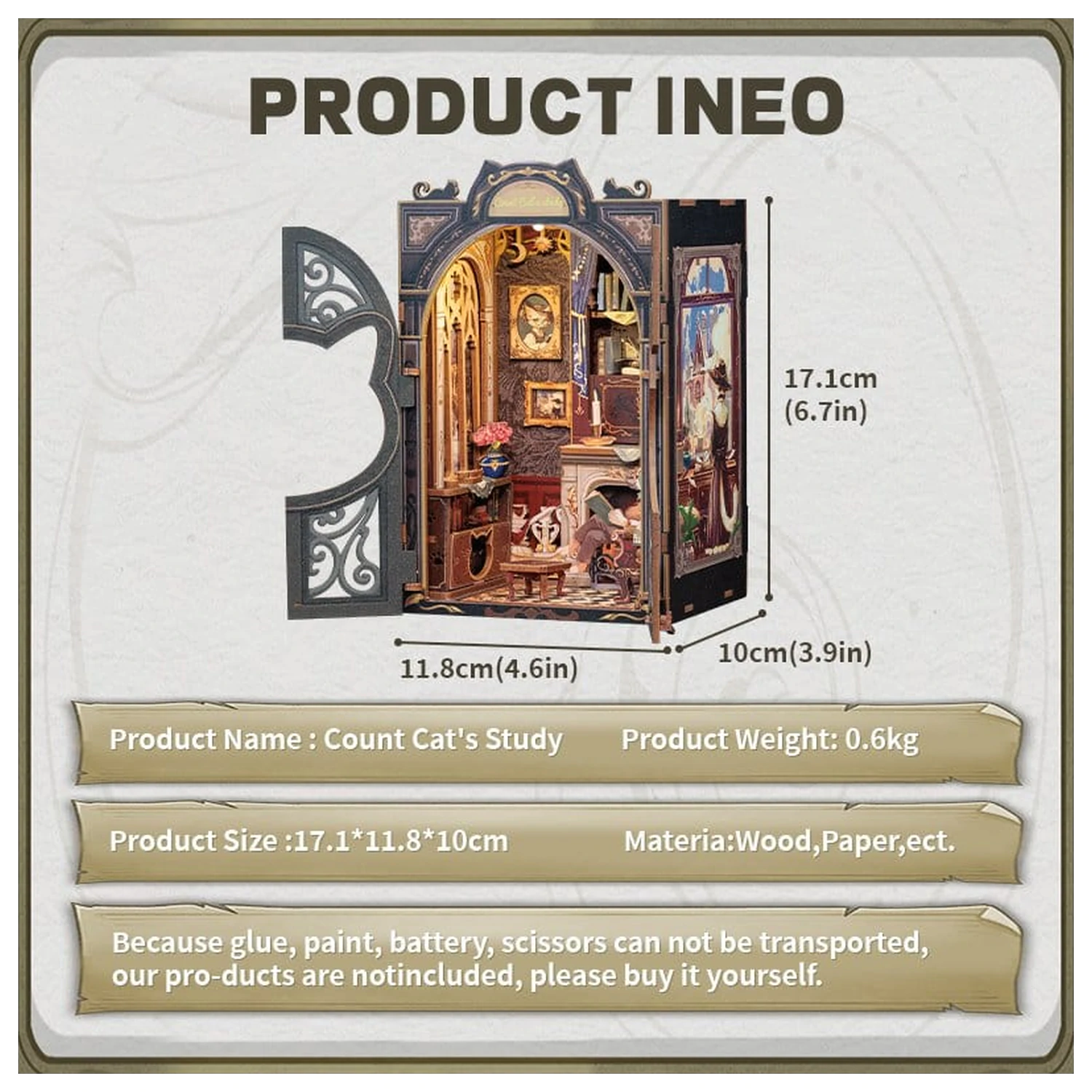 Book Nook gabinet Kota Hrabiego 17 x 12 cm zdjęcie produktu