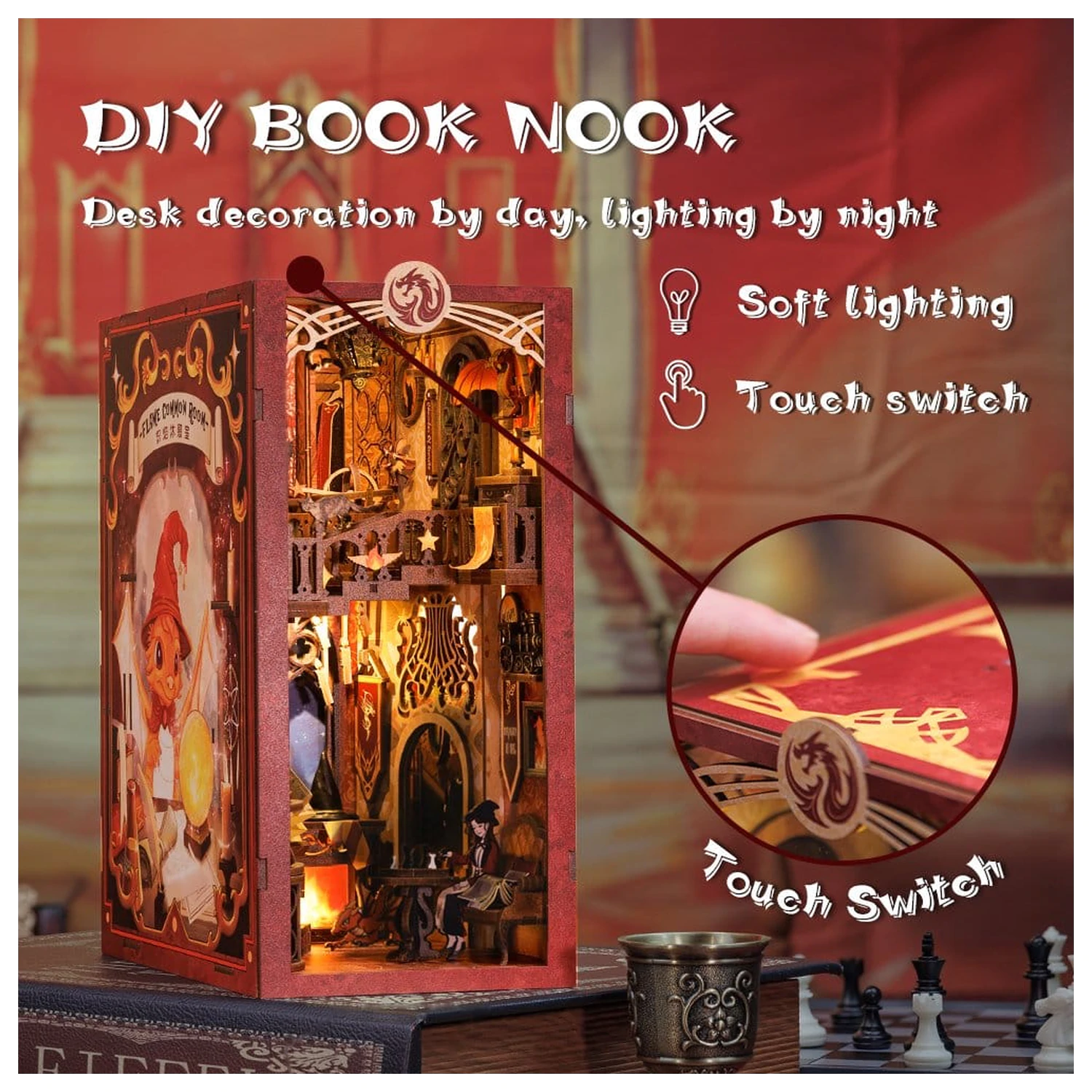 Book Nook Flame Common Room 23 x 11 cm zdjęcie produktu