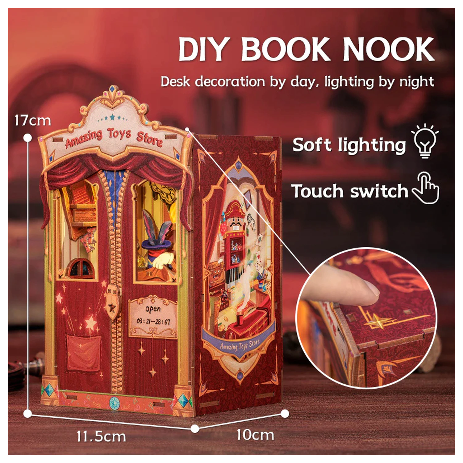 Book Nook Kit DIY Amazing Toy Store 107 szt. + Światło LED zdjęcie produktu