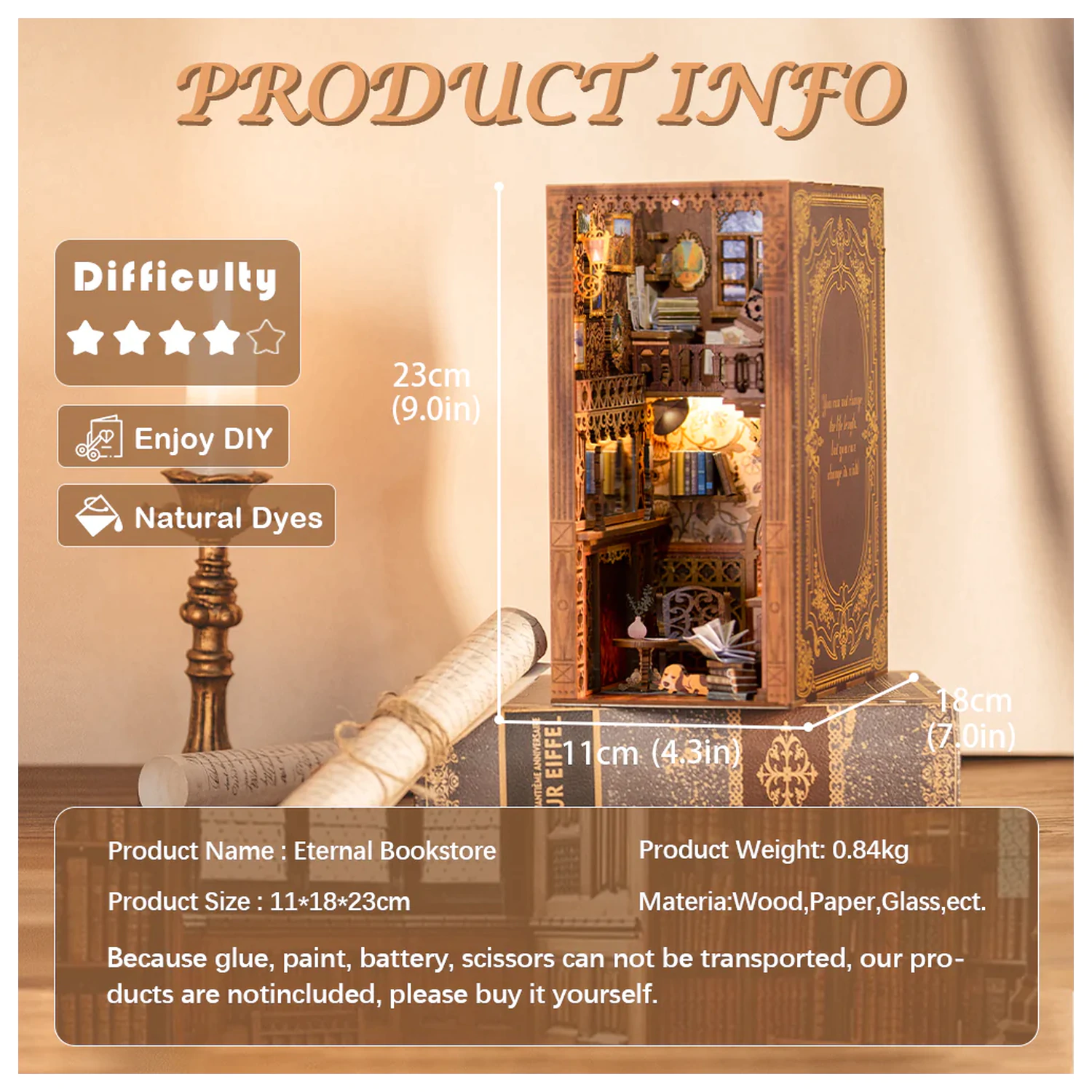 BOOK NOOK KIT DIY Eternal Bookstore 172 szt. + światło LED zdjęcie produktu