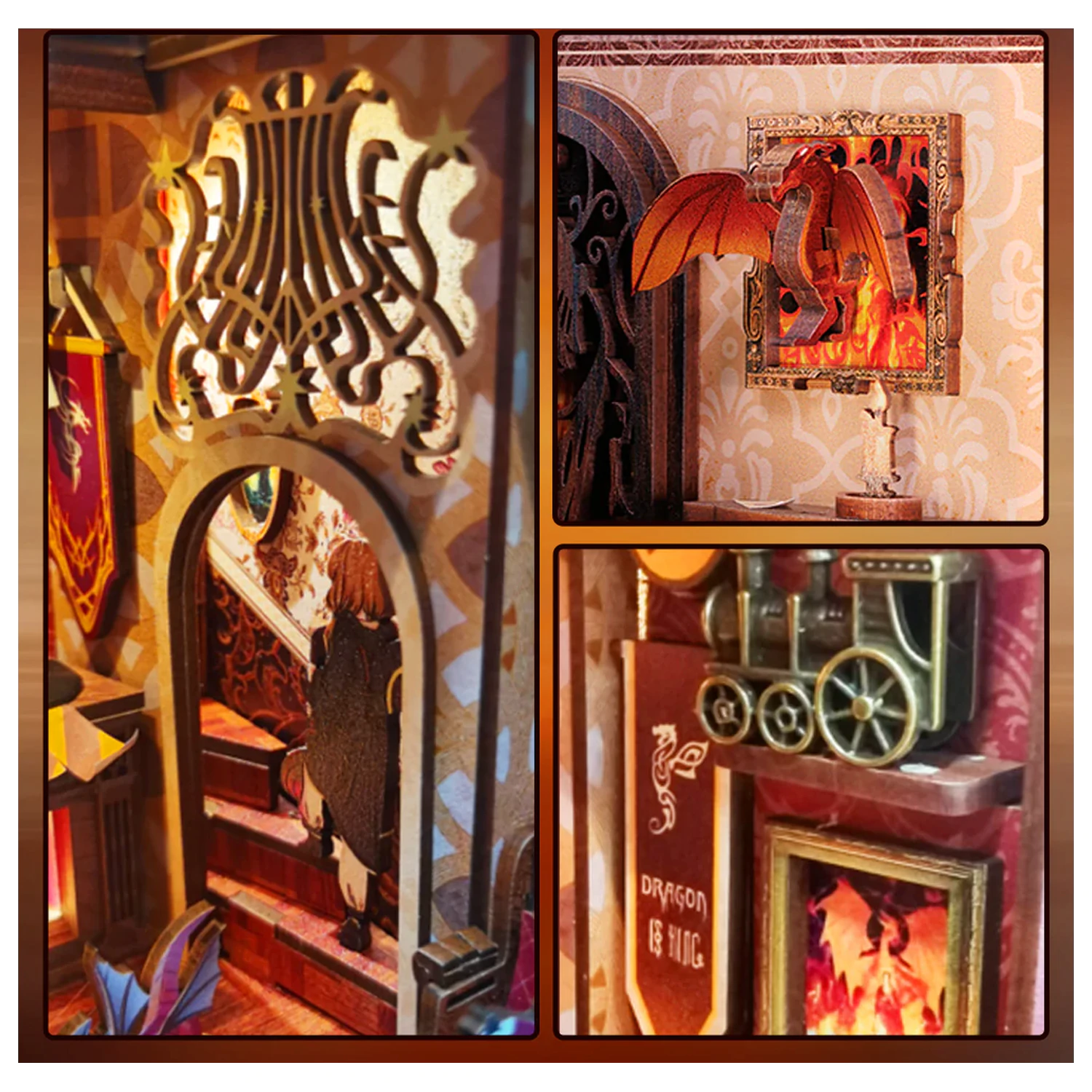 Book Nook Kit DIY Flame Common Room 226db + zestaw konstrukcyjny z oświetleniem LED zdjęcie produktu