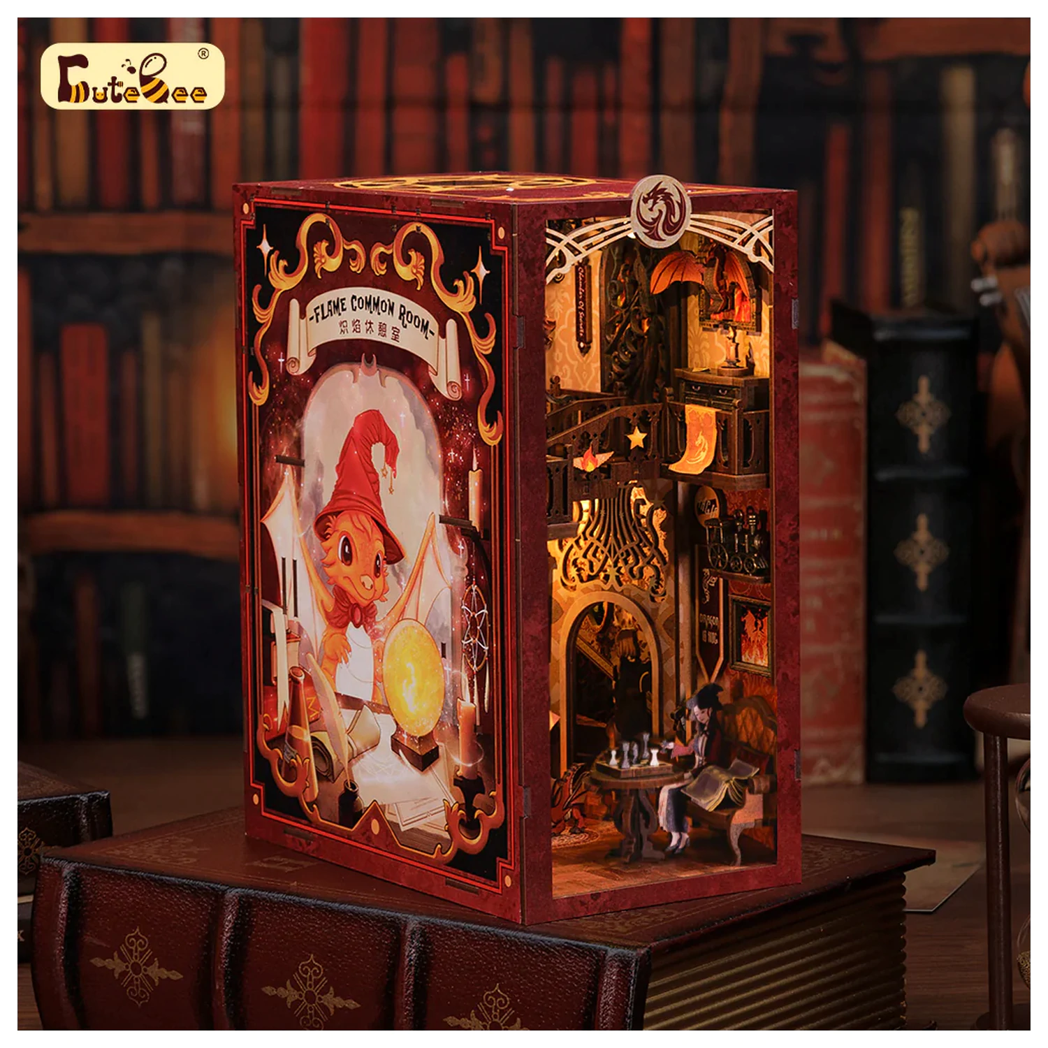 Book Nook Kit DIY Flame Common Room 226db + zestaw konstrukcyjny z oświetleniem LED zdjęcie produktu