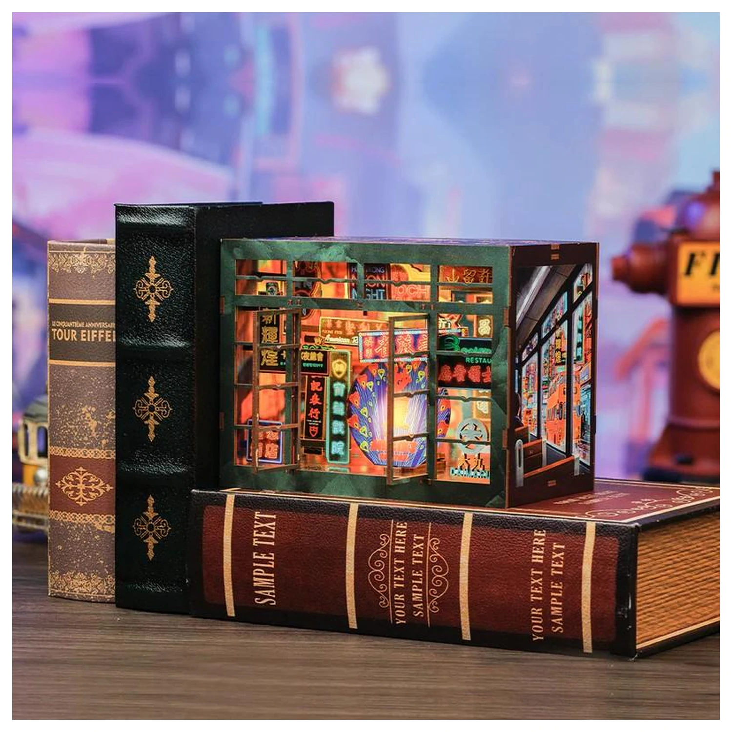 BOOK NOOK KIT DIY Hong Kong Neon Light 49 elementów + światło LED zdjęcie produktu