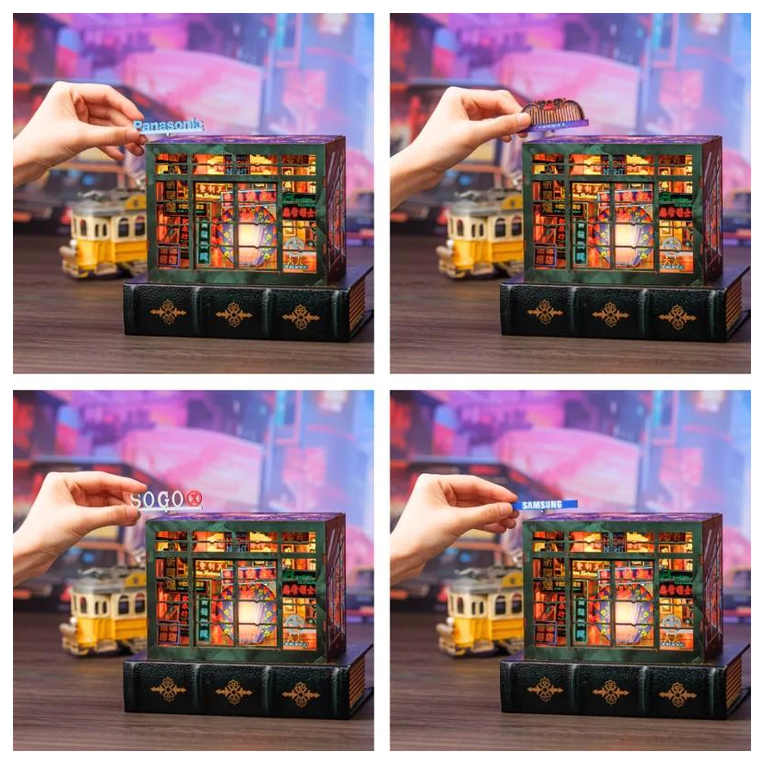 BOOK NOOK KIT DIY Hong Kong Neon Light 49 elementów + światło LED zdjęcie produktu