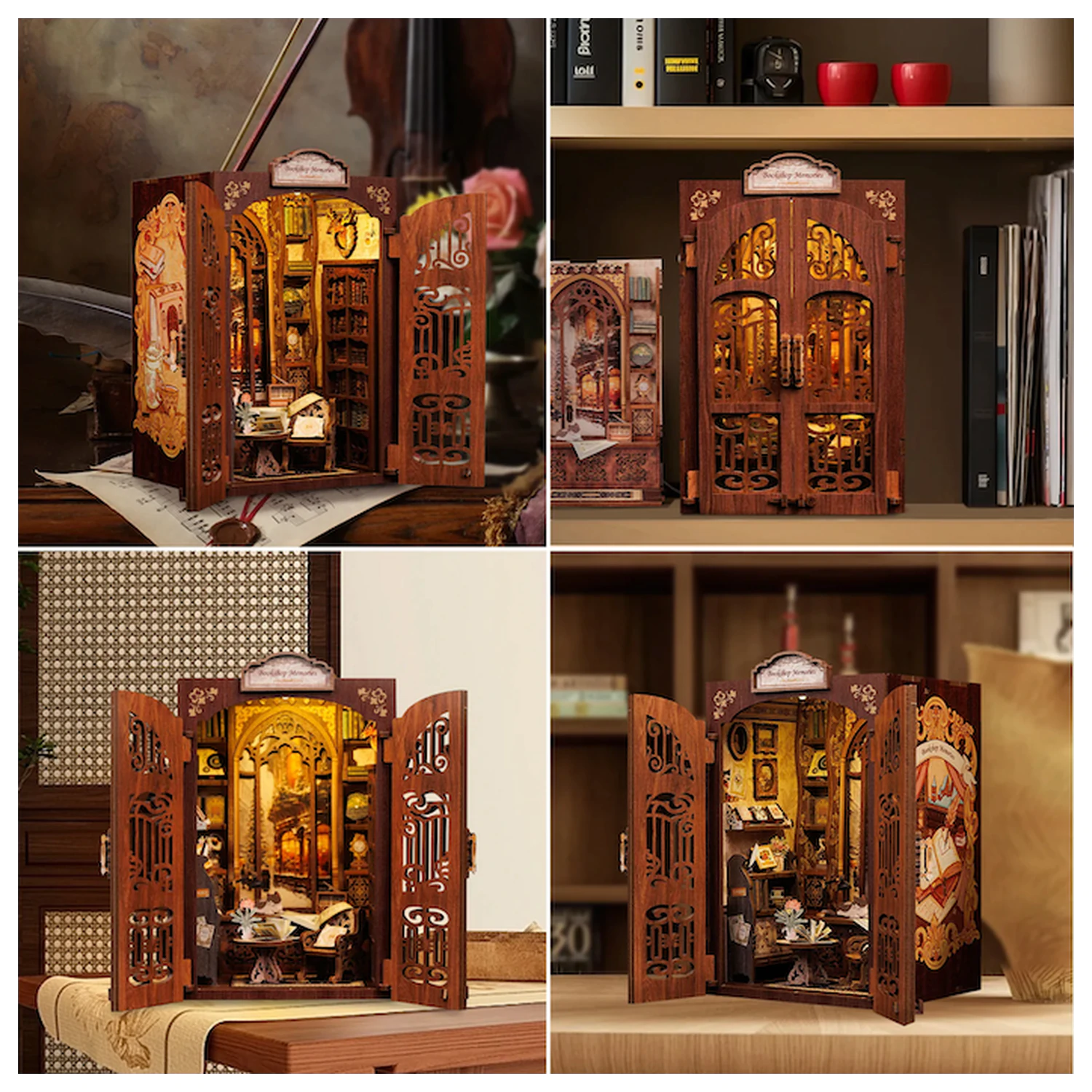 BOOK NOOK KIT DIY Memories Bookshop 127 sztuk + LED Light zestaw konstrukcyjny zdjęcie produktu