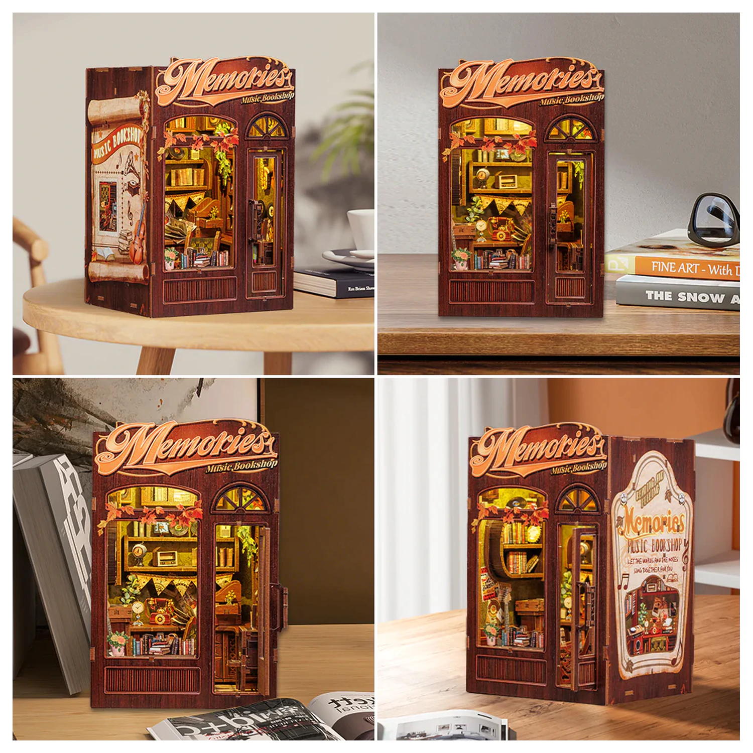 BOOK NOOK Zestaw DIY Memories Music Bookshop 136 elementów + zestaw konstrukcyjny ze światłem LED zdjęcie produktu