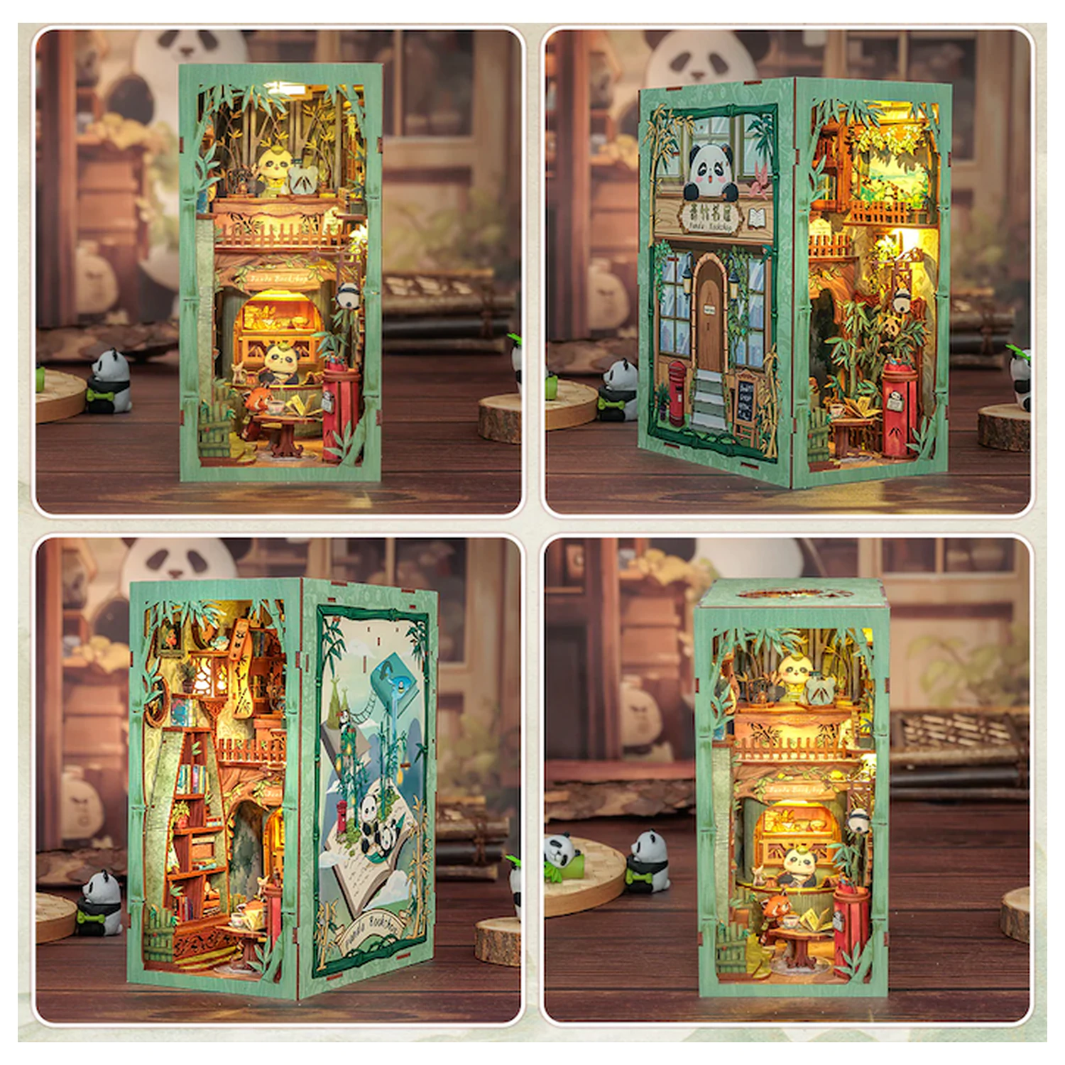 Zestaw BOOK NOOK DIY Panda Bookshop 239 elementów + Światło LED zdjęcie produktu